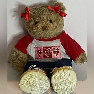 Vintage Build a Bear Workshop I love you Teddy Skechers